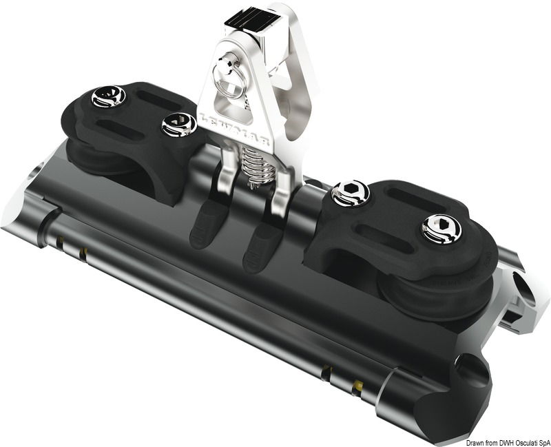 Mainsheet car 1 w/upstand and control line sheaves