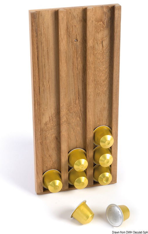 ARC teak coffee capsule holder 14x31x1.6 cm