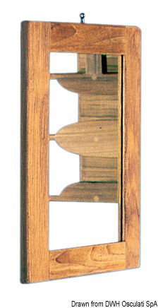 Teak toilet mirror 275x375 mm
