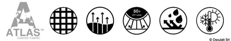 Fabbricato con tessuto ATLASTM impermeabile, UV resistente e traspirante da 220 g/m2.Ideale anche per la protezione dei cuscini dal sole.