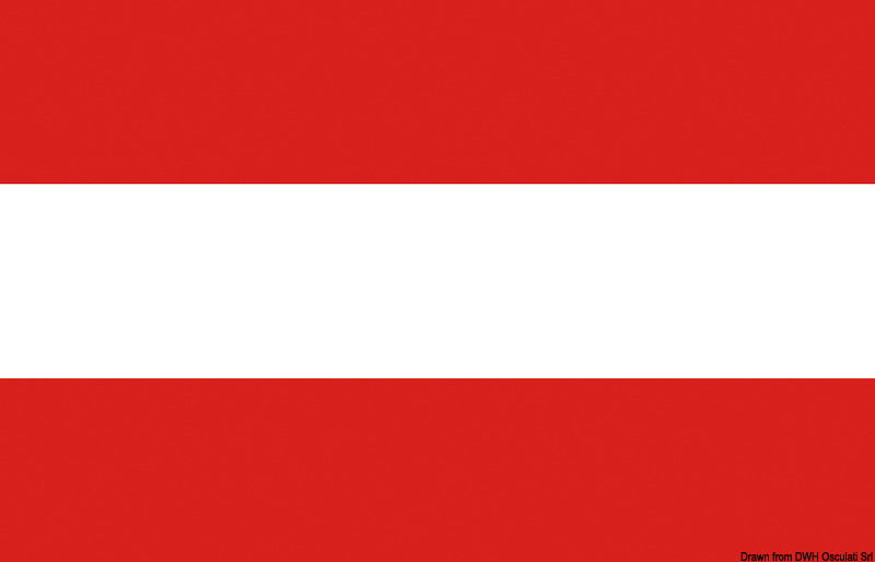 In stamina di poliestere, stampata a tinte indelebili.