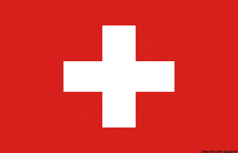 In stamina di poliestere, stampata a tinte indelebili.