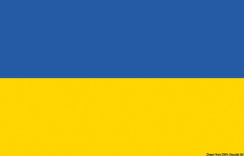 In stamina di poliestere, stampata a tinte indelebili.