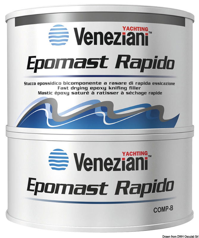Stucco epossidico a rasare di rapida essicazione e per facile riparazioni, con spessori fino a 10 mm per ogni passata. Può essere usato su qualsiasi supporto trattato con primer o direttamente su epomat-pro o su fondi epossidici.