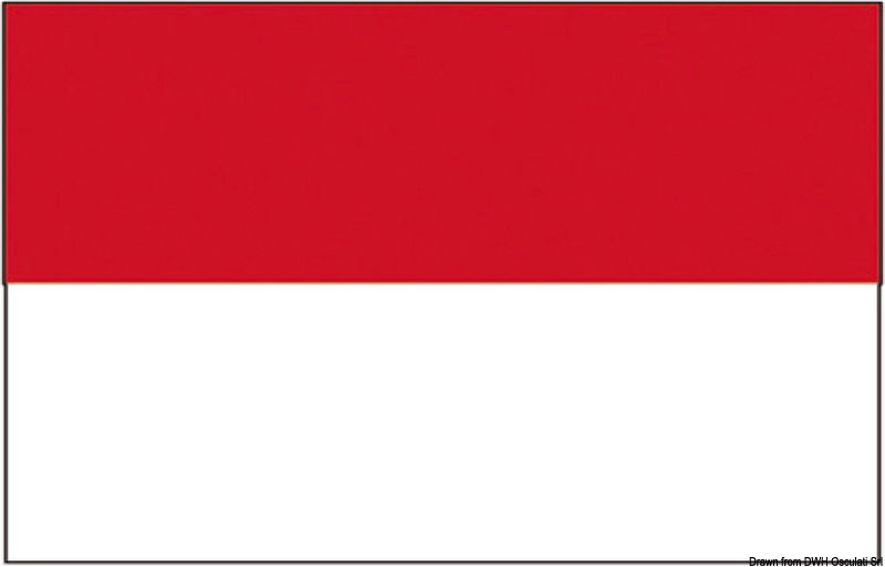 In stamina di poliestere, stampata a tinte indelebili.