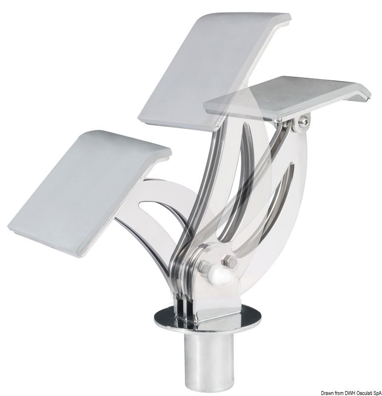 Realizzato in acciaio inox AISI 316 con supporto rivestito in gomma antisdrucciolo.Grazie alla sua particolare forma può virtualmente accogliere ogni forma di carena di tender, moto d'acqua o derive, regolabile con un semplice movimento, senza dover spostare i basamenti installati.I basamenti sono sfilabili, il braccio è disponibile sia nella versione singola che doppia ed il supporto può essere piatto o a V per adattarsi perfettamente a qualsiasi esigenza.