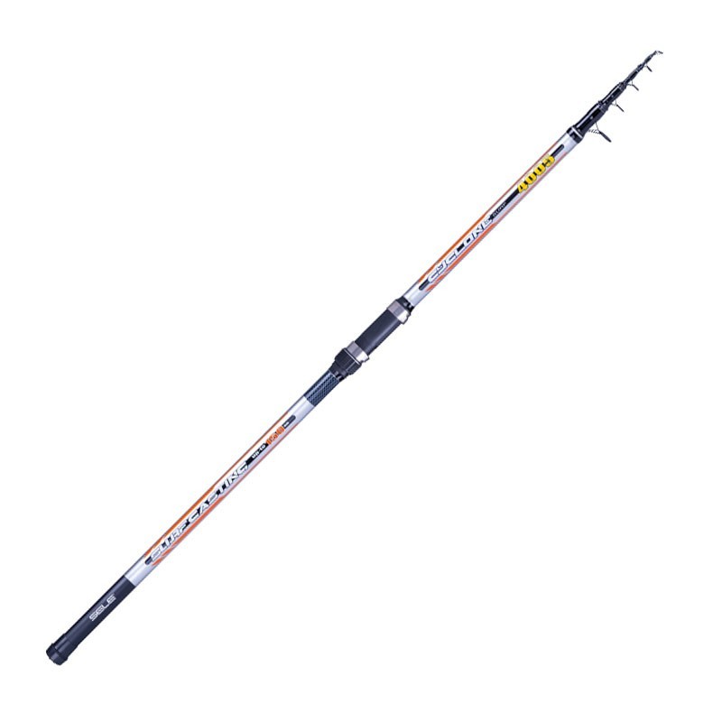 Canna da pesca progettata per il surfcasting, 100% fibra di vetro con azione parabolica fino a 150 grammi. Sensibile e potente, la Cyclone Surf montata anelli legati e porta mulinello a vite. Ideale per esperti e principianti, ottimo rapporto qualità prezzo.Fusto in FiberglassAnelli doppio ponte