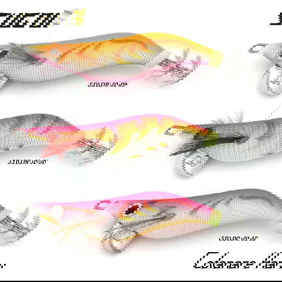 Precisione e bilanciamento per le totanare Sugoi Haru, specifiche per la pesca a lancio da riva, sviluppate sulla base della tradizione giapponese “Egi”. Progettate per la cattura di totani, seppie e cefalopodi in genere. Esche artificiali realizzate in materiali naturali ad alta resistenza ricoperti di tessuto, dotate di zavorra anti-incaglio e dell’anellino ovale, ideali per affrontare una miriade di circostanze.