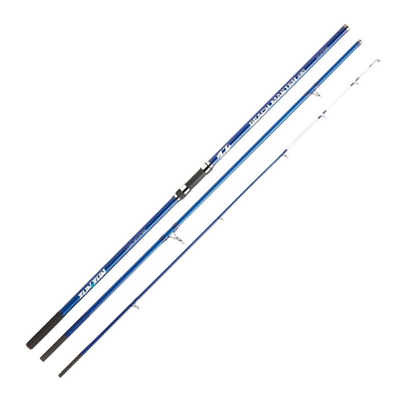 Canna da pesca Zun Zun Beach Master ideale per surfcasting con punta ibrida e tubolare trattato con vernice Glow. Fusto realizzato in carbonio ad alto modulo, montata con anelli Sea Guide e porta mulinello DPS. Impugnatura ergonomica intrecciata in morbida gomma. Sistema di allineamento trasversale, potente e leggero.
