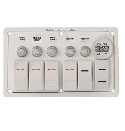 PANNELLO COMANDI 5 INTERRUTTORE E TESTER BATTERIE